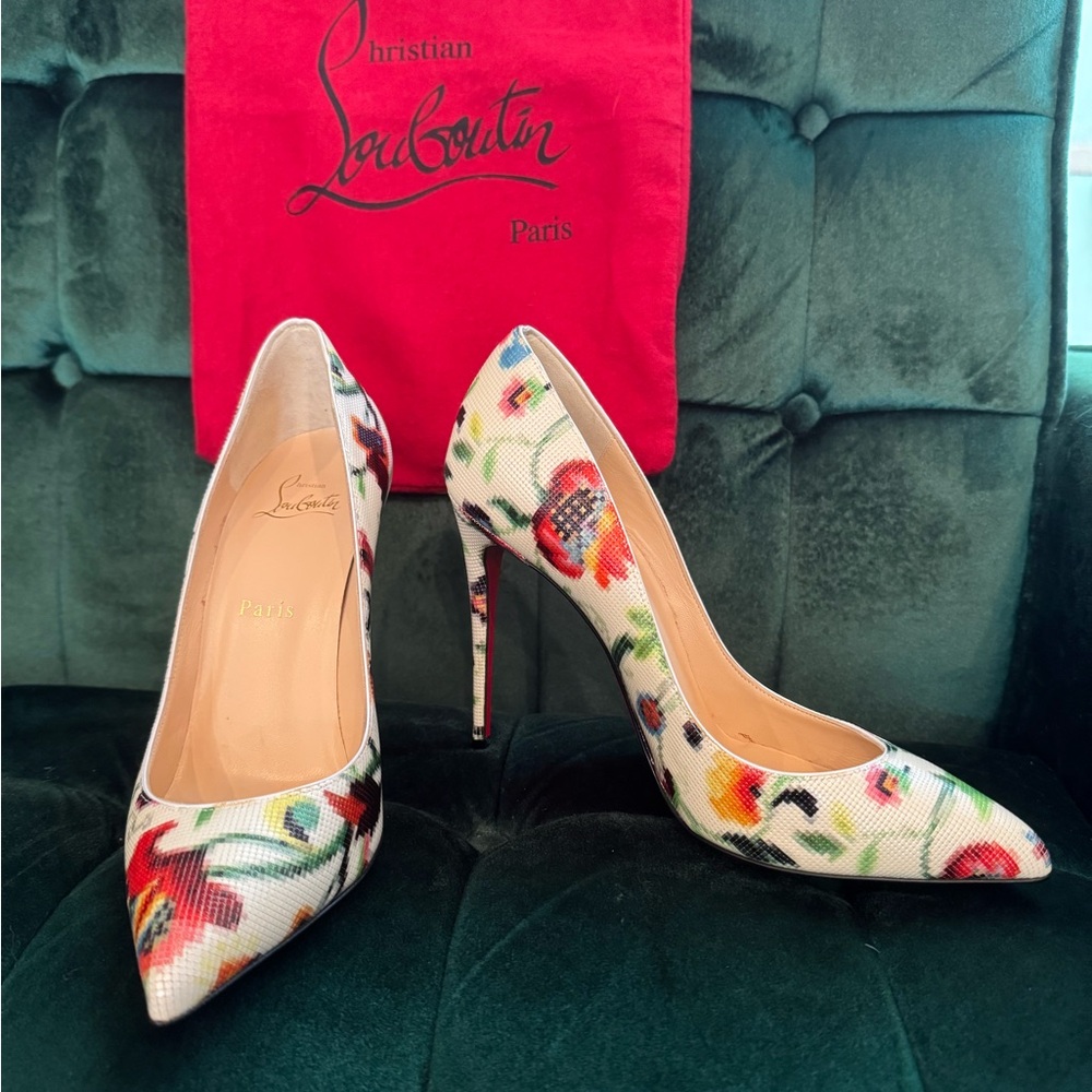 Christian Louboutin Floral Mosaic Heels NWOT